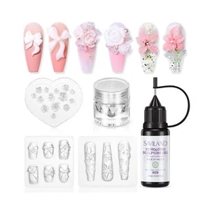 Kit de gel de uñas 3D SAVILAND Essentials: 1 minuto moldeado rápido transparente sin limpiar 3D... - Imagen 1 de 7