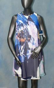 Just Taylor Dress Cool & Comfy Chiffon Shift Size 2 Sleeveless & Lined - Picture 1 of 5