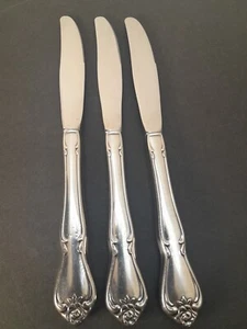 Oneida ARBOR ROSE/TRUE ROSE Edelstahl 3er Set Tafelmesser Besteck - Bild 1 von 6