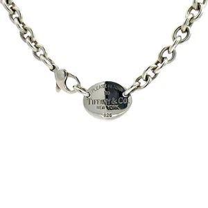 Tiffany & Co. Sterling Silver Please Return To Oval Tag Necklace 16" - Picture 1 of 2