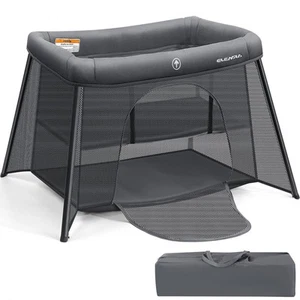 2 in 1 Travel Crib for Baby,Portable Crib with Bassinet and Mattress,Lightwei... - Picture 1 of 6