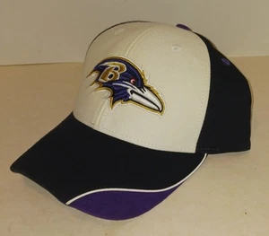 Baltimore Ravens NFL Team Black White Purple Adjustable Hat Cap One Size Pre... - Picture 1 of 4