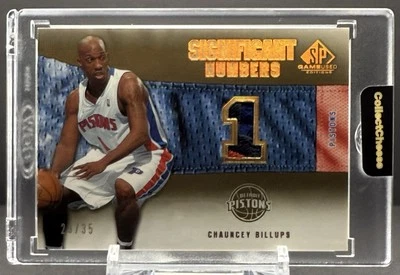 2007-08 SP Game Used Chauncey Billups 29/35 NM+ 3 Color Pistons LOGO Patch  cc17 - Image 1 of 3