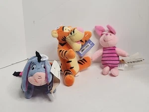 Set 3 Disney Winnie Puuh Mini Plüsch Tigger Eeyore Ferkel Applaus - Bild 1 von 16