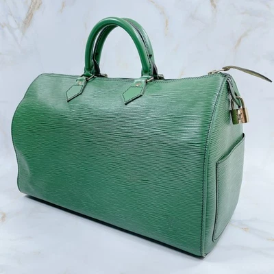 Louis Vuitton Epi Speedy 35 Boston Bag Handbag Green Leather Authentic E876096 - Image 1 of 4