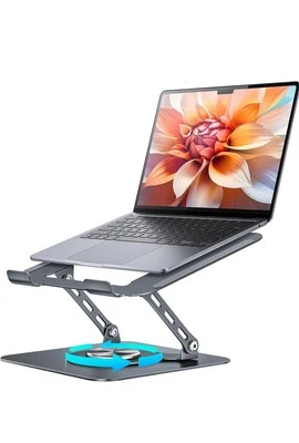 Laptop stand 360 rotating foldable adjustable For 8”To 17” Carbon Steel 45lb Cap - Image 1 of 4