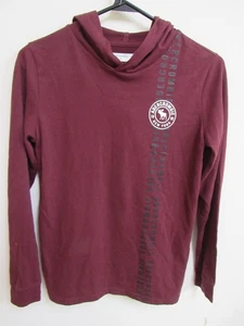 Abercrombie Kids Maroon Lightweight Logo Graphic Pullover Hoodie 13/14 - Picture 1 of 4