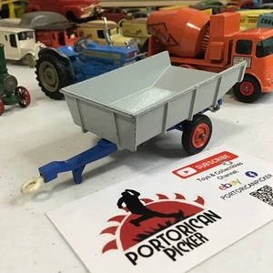 LESNEY MATCHBOX KING SZE #11 GRAY BLUE WHITLOCK FARM TRAILER CART 1/43 ENGLAND - Picture 1 of 6