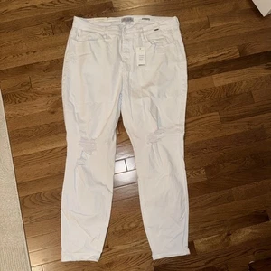 Judy Blue Skinny Jeans Damen Gr. 22 Weiß High Waist Distressed Stretch Denim - Bild 1 von 12