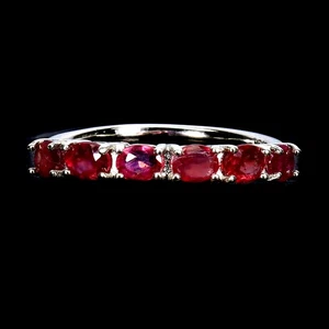 925 Sterling Silver Ring Oval Ruby 4x3mm Natural Gemstone Jewelry Size 7 - Picture 1 of 13