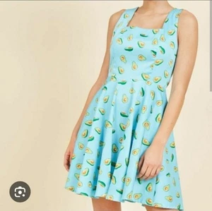 Modcloth Ixia Avocado Print Fit And Flare Sommerkleid Damen Größe XL - Bild 1 von 10