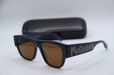 NUEVO GAFAS DE SOL ALEXANDER MCQUEEN AM 0328S 004 MONTURAS AUTÉNTICAS AZULES 54-18 Foto 1 de 4