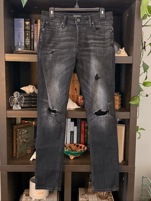 Jack & Jones Denim Washed Black Slim Fit Glenn Jeans Size 30x32 - Image 1 of 4