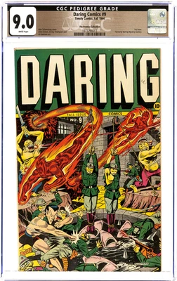 Daring Comics #9 (1944) CGC 9.0 WHITE Pedigree Promise Collection KEY 1st Issue - Image 1 of 2