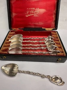 Rare 6 cuillères à Moka époque Art nouveau A. CHAPUS, Paris, A la Gerbe d'or - Picture 1 of 14