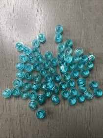 LEGO 4037 1x1 Trans-Light Blue Round Plates Mosaic Parts Bulk 65pcs
