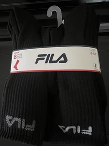 FILA Calcetines Atléticos Acolchados Negros 8 Pares Zapatos Hombres Talla 6-12 Calcetín Talla 10-13 - Imagen 1 de 5