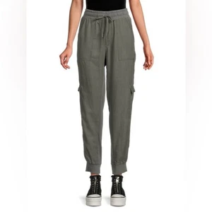 Pantalones de chándal Splendid Odessa de mezcla de lino gris talla XL nuevos con etiquetas - Imagen 1 de 13