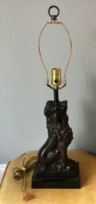 Recumbent Lion Table Lamp Resin 25” - Image 1 of 4