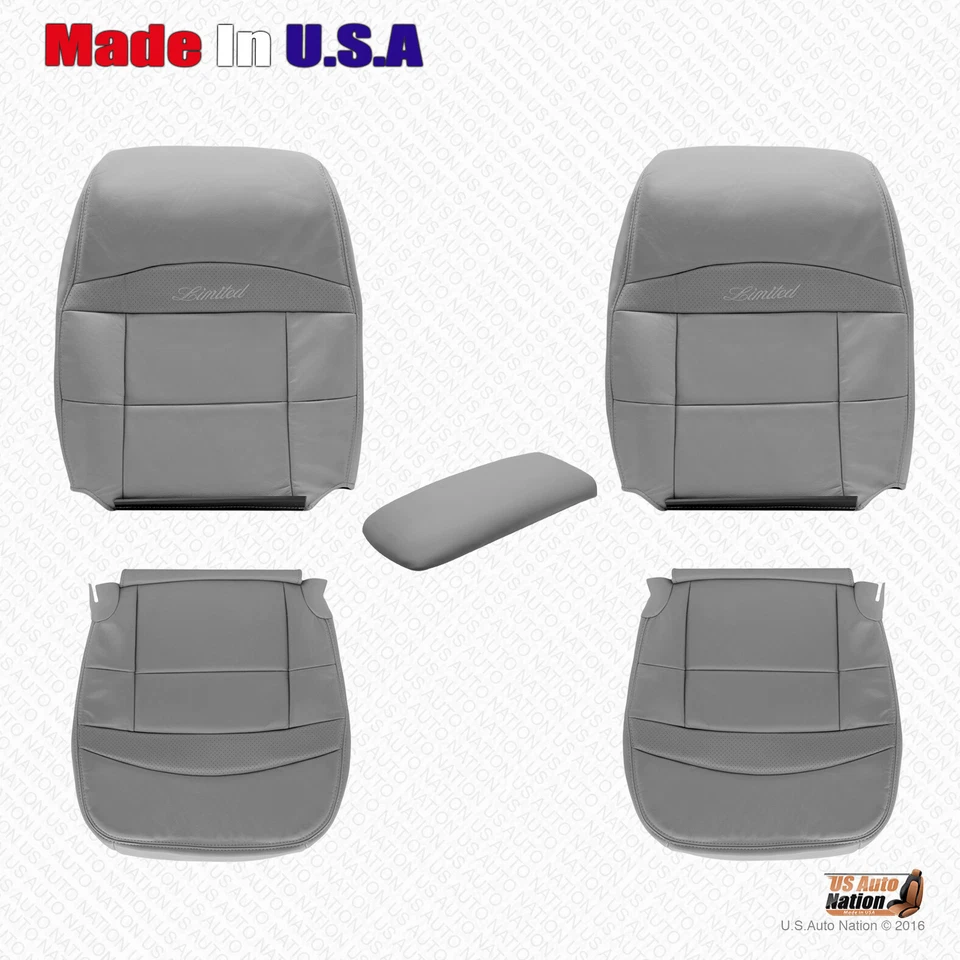 Fundas de asiento de cuero gris para conductor pasajero Ford Explorer Limited 1995 a 2001 Foto 1 de 1