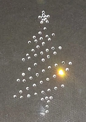 Hotfix Strass Bügelbild Motiv Tannenbaum Glasstrass Applikation Handgelegt  - Bild 1 von 4