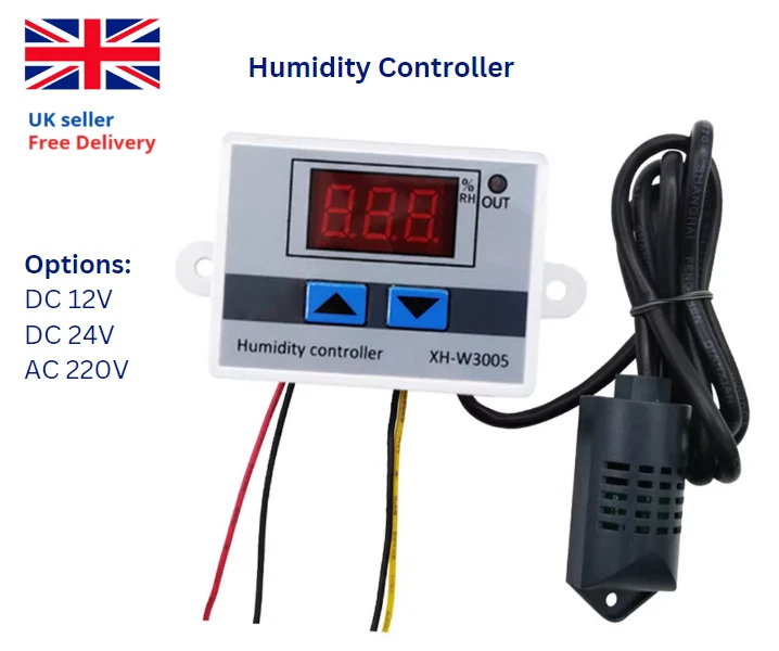 XH-W3005 10A Digital Humidity Controller 0-99% RH DC 12V / DC 24V / AC 110-220V - Image 1 of 4