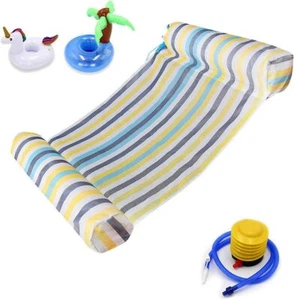 Water Hammock Swimming Pool Water Hammock Float Hammock Inflatable Raft Swimming - Picture 1 of 11