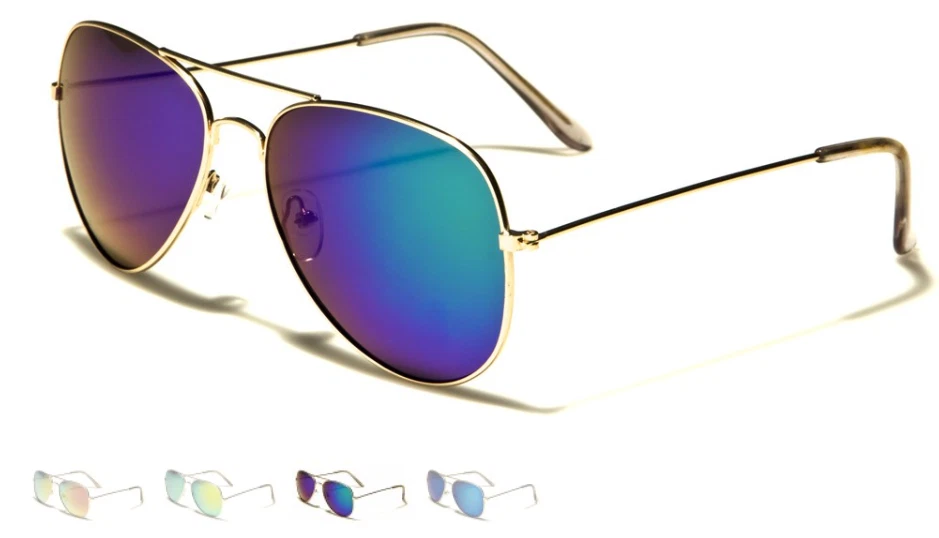 Gafas de sol ovaladas con borde de alambre de metal de la Fuerza Aérea lentes espejadas degradadas conducción deportiva Foto 1 de 1