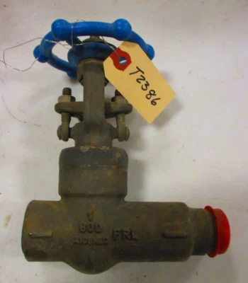 SMITH 0877 Gate Valve 1" Class 800 Male Plain End x Female NPT Welded Bonnet - Image 1 of 4