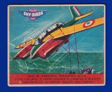 FRENCH HANRIOT 220 1941 GOUDEY GUM R137 SKY BIRDS #8 VG-EX