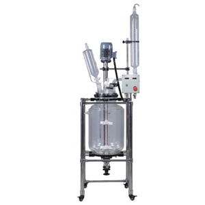 100L Double Layer Glass Jacket Decarboxylation Reactor w/ Explosion-proof Motor  - Picture 1 of 12