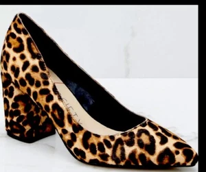 Sole Society TWILA Calf Hair Real Fur Leopard 5.5 M Animal Print Heels Women - Picture 1 of 7