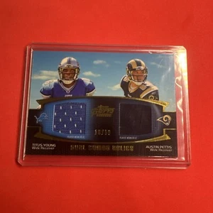 2011 Topps Prime Dual Combo Relics Gold 15/50 Titus Young Austin Pettis #DCR-YP - Picture 1 of 3