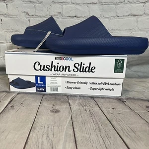 32 Grados Cool Cojín Azul Marino Deslizable Sandalias Talla Grande Nuevas en Caja - Imagen 1 de 4