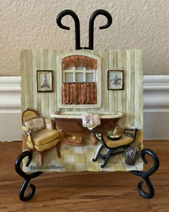 Vintage 3D Wall Hanging Resin Plaque Bathtub 5 1/2" x 5 1/2" Relaxation Bathroom - Picture 1 of 8