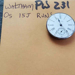 WALTHAM 15j 0s POCKET WATCH MOVEMENT PW231 - Picture 1 of 2