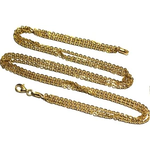Collar de cadena de 3 eslabones de lujo de oro amarillo de 18 quilates 5,6 g único 17" - Imagen 1 de 9