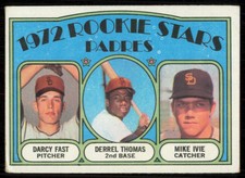 1972 TOPPS PADRES ROOKIES - FAST/THOMAS/IVIE RC #457 VG+ - SMALL WRINKLE