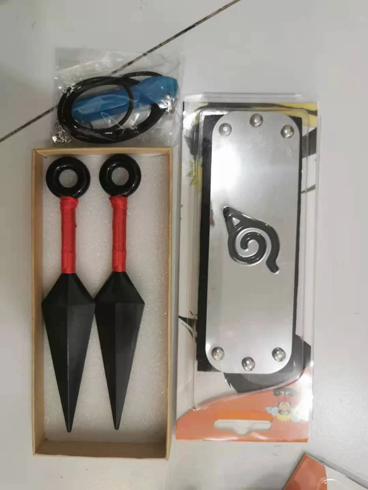 Cosplay kostüm Anime Naruto Stirnband Halskette Waffe Headband Necklace Weapon - Bild 1 von 1