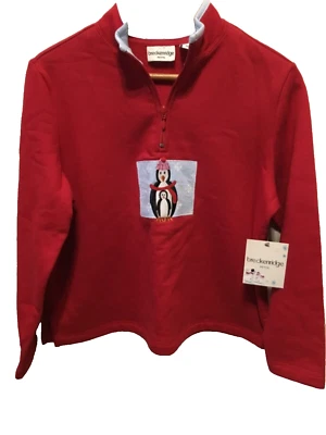 Sudadera de Navidad Breckenridge manga larga 1/4 cremallera cuello para mujer PM ¡NUEVA CON ETIQUETAS! Foto 1 de 2
