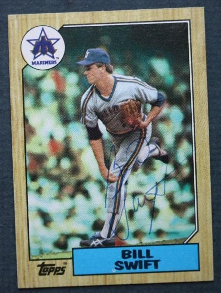 Tarjeta de béisbol Topps 1987 autografiada por Bill Swift estrella de los Marineros de Seattle --- Foto 1 de 1
