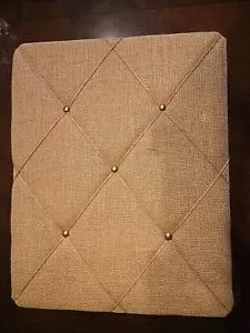 Rustic Burlap Covered Message/Photo Bulletin Board 15.5 x 19 3/4" - Picture 1 of 9