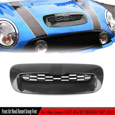 Carbon fiber look Hood Air Intake Vent Scoop For Mini Cooper S R55 R56 R57 07-14 - Image 1 of 4