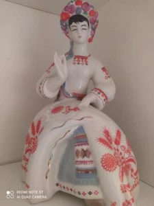 Sovite Porcelain Large Figurine Embroiderer Vintage Ussr Sculpture Rare Stamp10" - Picture 1 of 9
