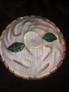 Ceramic Lemon Meringue Key Lime Pie Plate With Lid - Picture 1 of 3