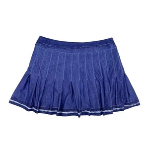 Lucky in Love Damen Old School Denim bedruckter Rock Größe Medium Plissee Skort - Bild 1 von 10