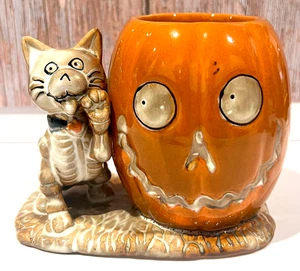 Yankee Candle Boney Bunch Halloween Cat Skeleton Pumpkin Votive Holder **READ - Picture 1 of 10