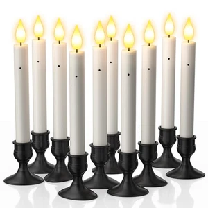 10 PCS Window Candles with Dusk to Dawn Sensor, 7.2" Flameless Taper Candles ... - Bild 1 von 9
