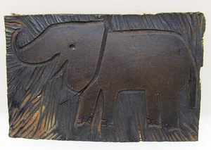 Elefant Nr.1  Originaler Abstrakter Expression Linolschnitt Druckplatte - Bild 1 von 3