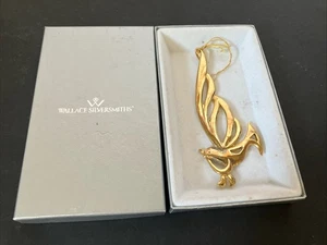 Wallace Silversmith Gold Ornament Dove Peace Fig Leaf 1988 Original Box - Picture 1 of 6